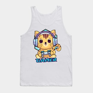 Gamer Cat Kawaii Tank Top